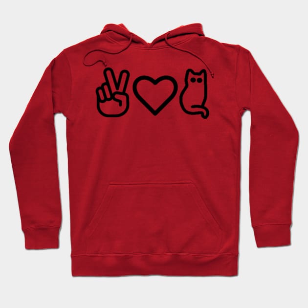 Peace Love Kitties Black Hoodie by Gamers Gear